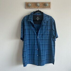 Spyder Navy Checkered Button Down Shirt